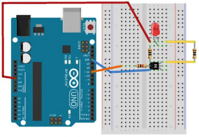 Layout of the breadboard for the balloon project