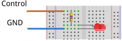 Layout of the breadboard