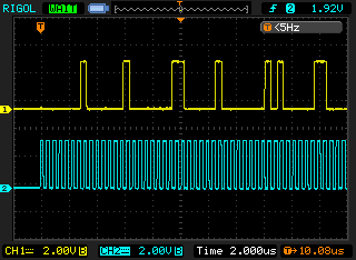 Figure 13: Sending a 10-byte buffer using interrupts