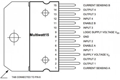 1298N integrated circuit with double H-bridge