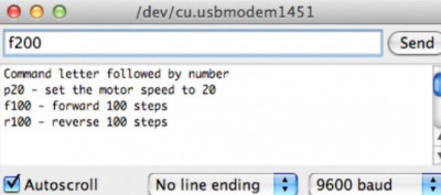 Stepper motor control from the port monitor